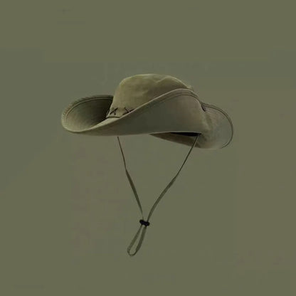 10cm Wide Brim Waterproof UV Protection Bucket Hat