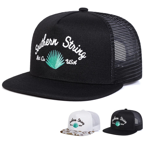 Southern String Embroidered Mesh Snapback Cap