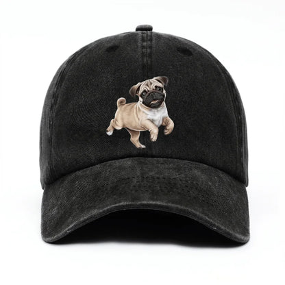 Running Pug Dog Lover Baseball Cap