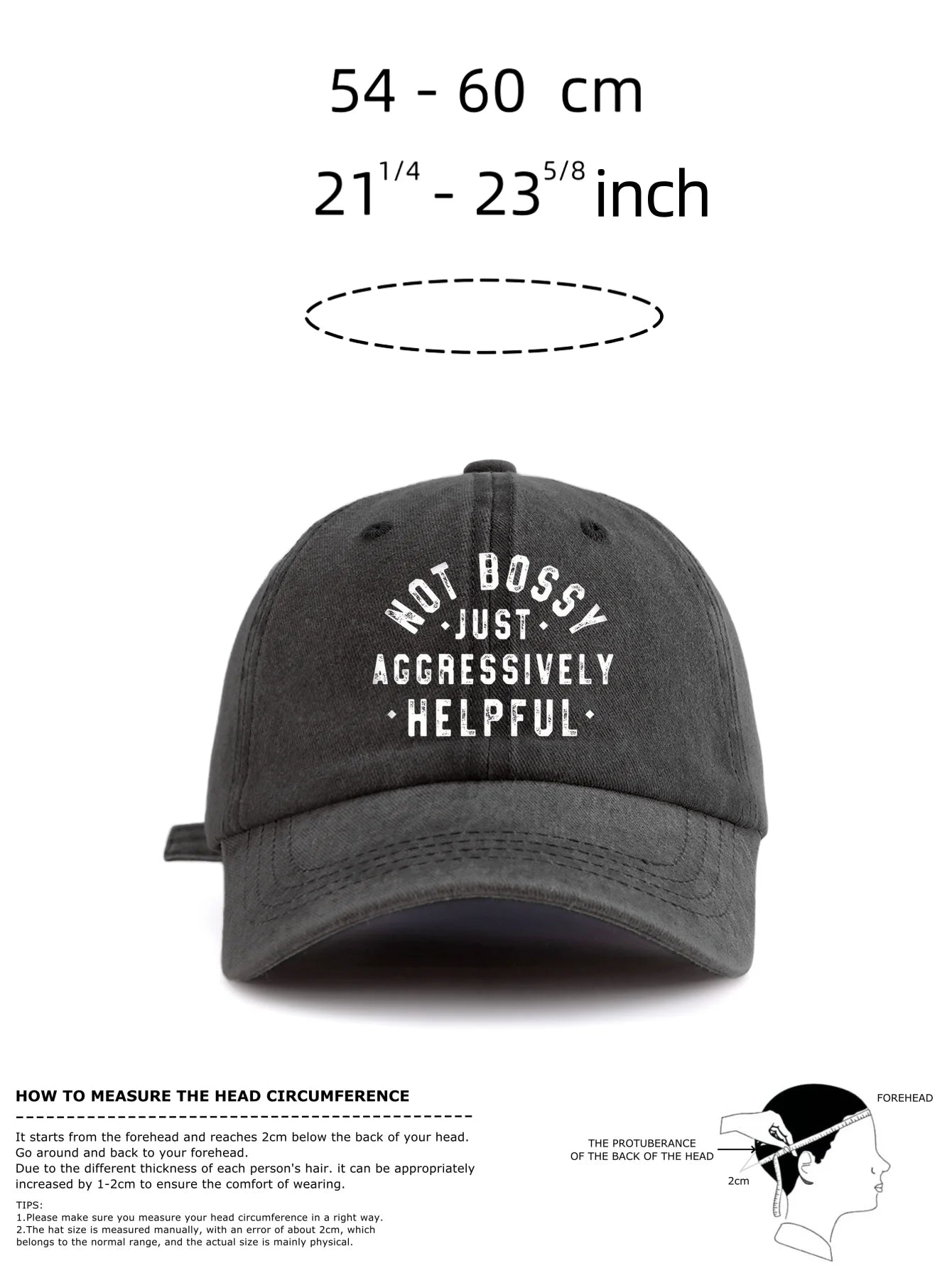 Not Bossy Washed Baseball Cap Retro
