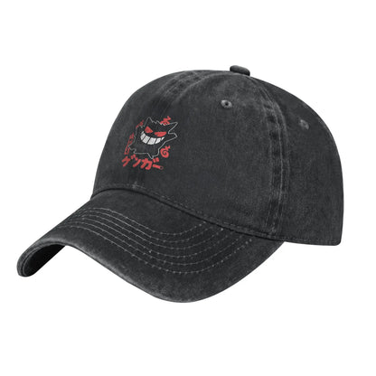 Retro Gengar Cool Graphic Distressed Denim Baseball Cap