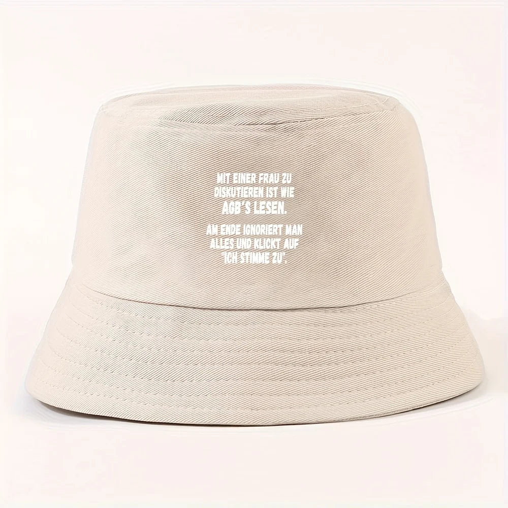 German Quote Print Summer Bucket Hat