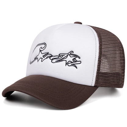 Fashion Simple New Breathable Mesh Hat Five Pointed Star