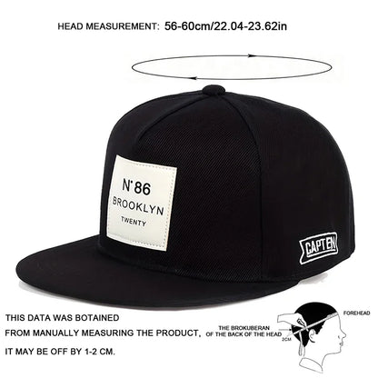 Brooklyn Label Embroidered Hip-Hop Snapback Cap
