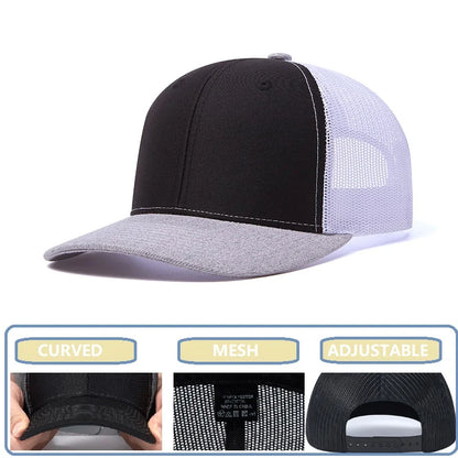 Rivet Embellished Hip-Hop Mesh Visor Snapback Cap
