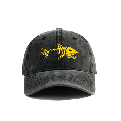 Fishbone Baseball Cap Summer Distressed Dad Hats