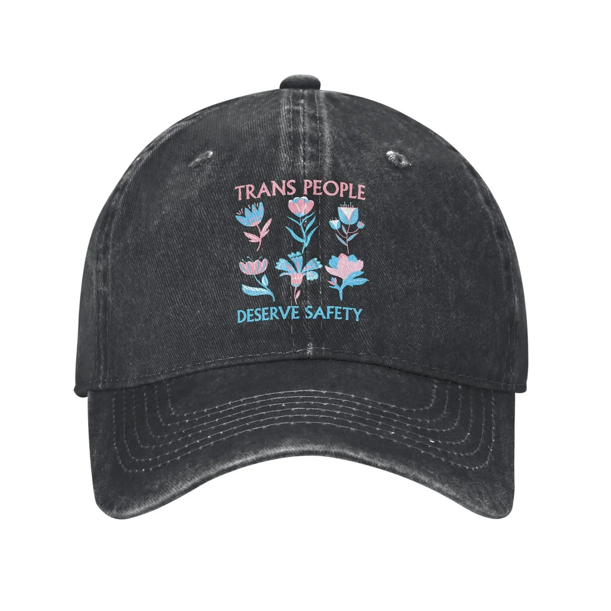 Protect The Dolls Distressed Denim Baseball Cap