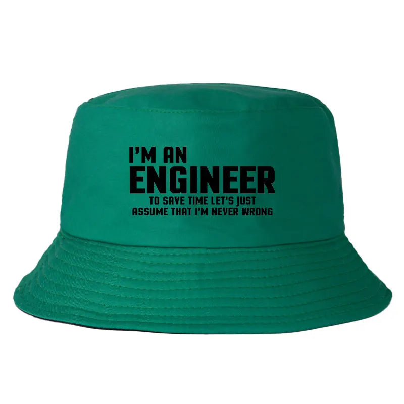 Funny Engineer Cotton Outdoor Bucket Hat Unisex