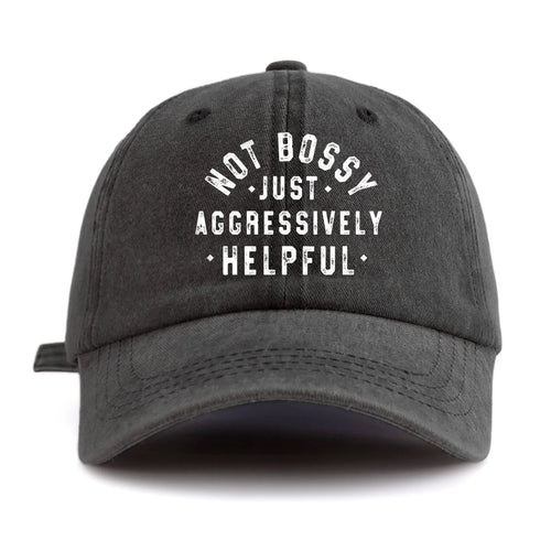 Not Bossy Washed Baseball Cap Retro