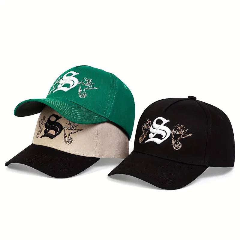 Fashion S Letter Embroidered Cotton Snapback Baseball Cap
