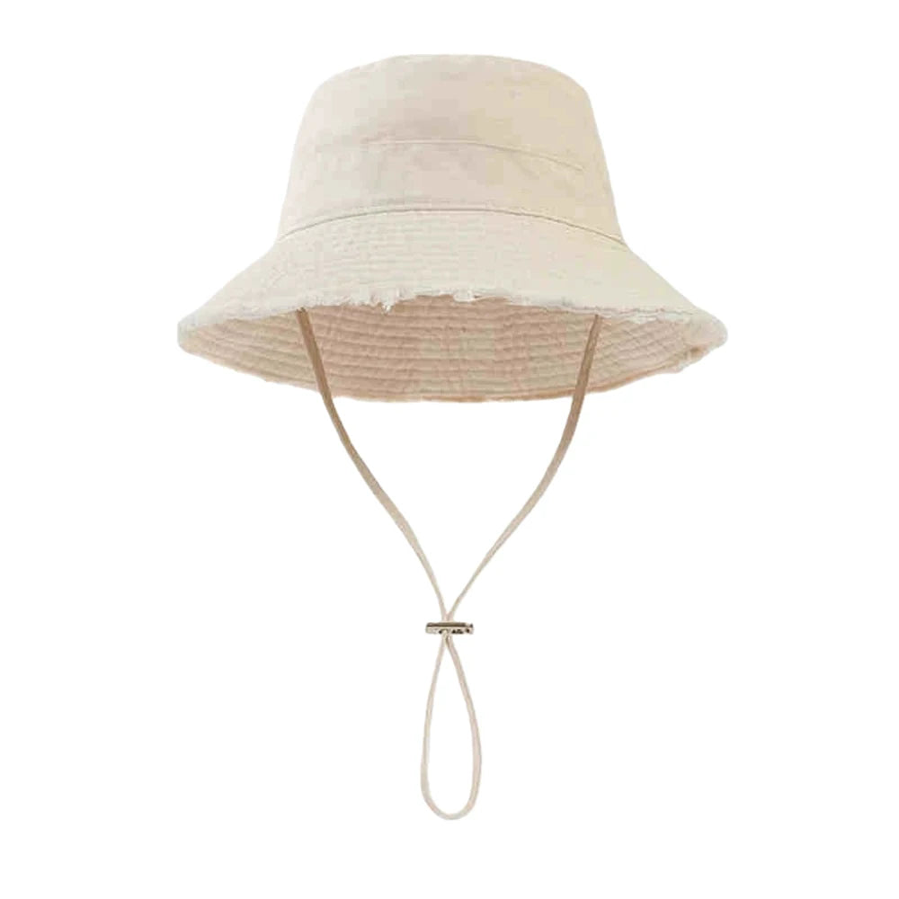 Korean Style Women Khaki Large Brim Bucket Hat