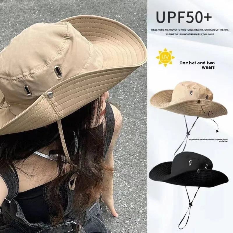 Adjustable Wide Brim UV Protection Outdoor Hiking Bucket Hat