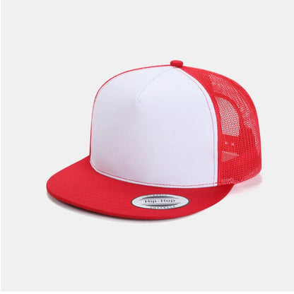 Custom Logo Embroidered Mesh Flat Brim Snapback Cap