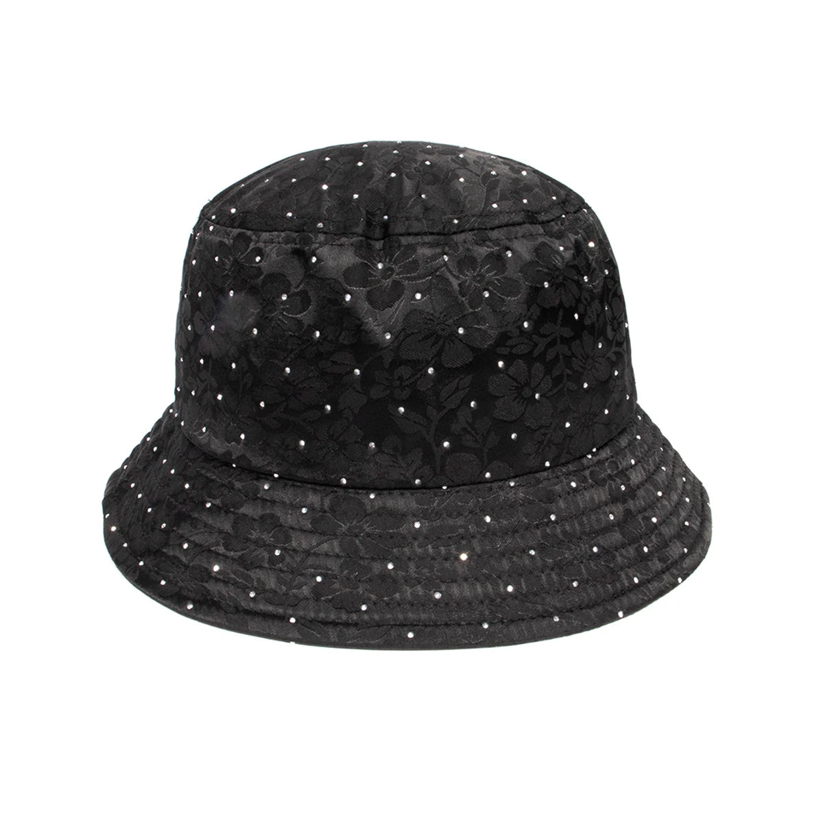 Solid Black Elegant Women Hat Rhinestone Casual