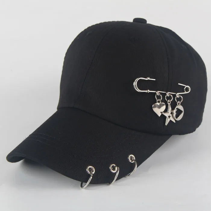 Fashion Cotton Baseball Cap Creative Piercing Ring Hip Hop Caps