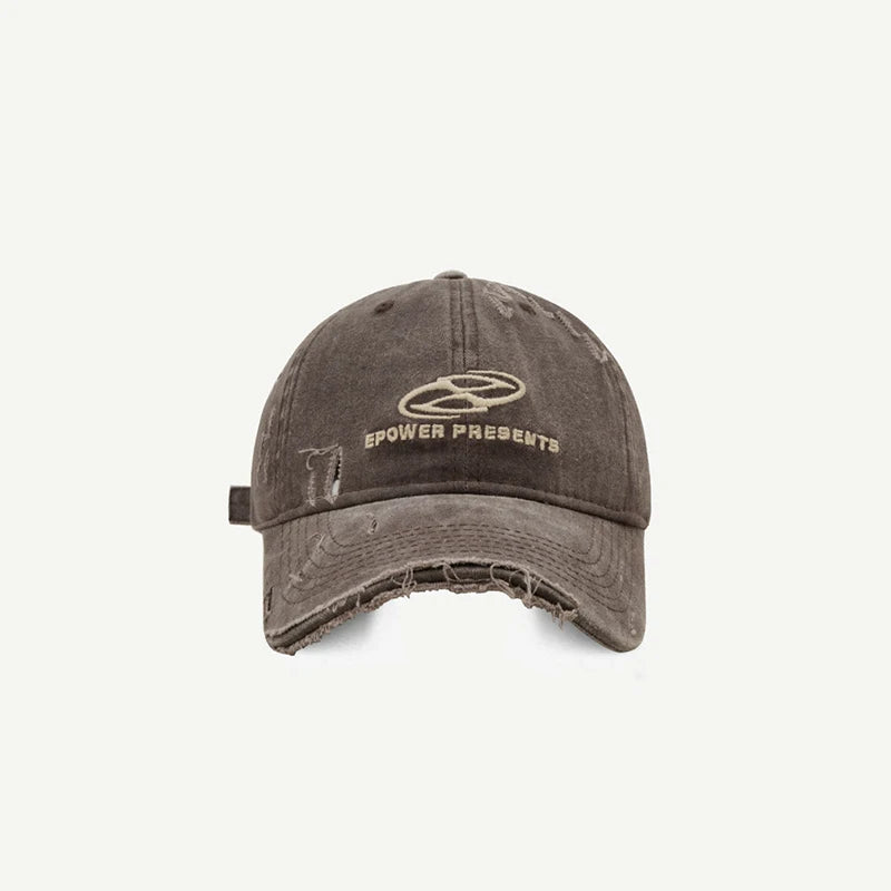 Vintage Hole Baseball Caps Man Streetwear Fashion Print Adjustable