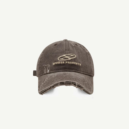 Vintage Hole Baseball Caps Man Streetwear Fashion Print Adjustable
