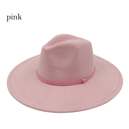 Suede Fedora Painting Felt Hats For Men And Women, Hand Sewn Fedora Adjustable Fall Winter Fashion Party Hats And Gifts Size 56-58CM