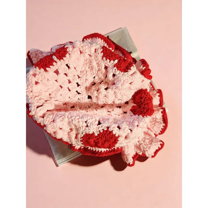 Heart Crochet Granny Square Bucket Hat