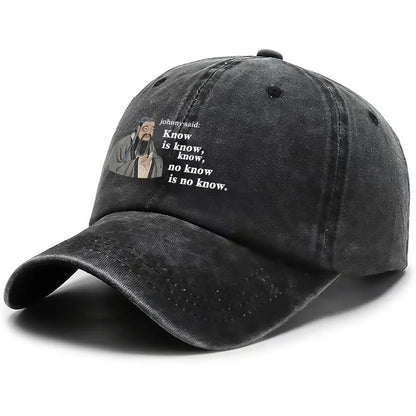 Confucius Print Washed Baseball Cap