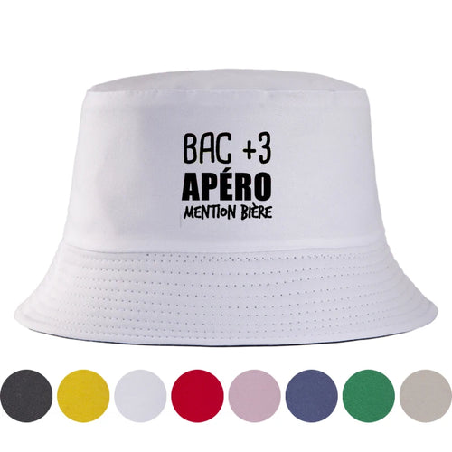 Bob Bac Plus Trois Aperitif Cotton Bucket Hat