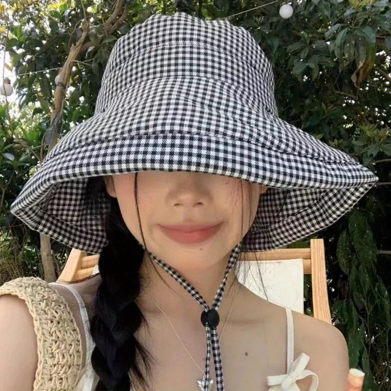 Ladies Thousand Bird Grid Fisherman's Hat