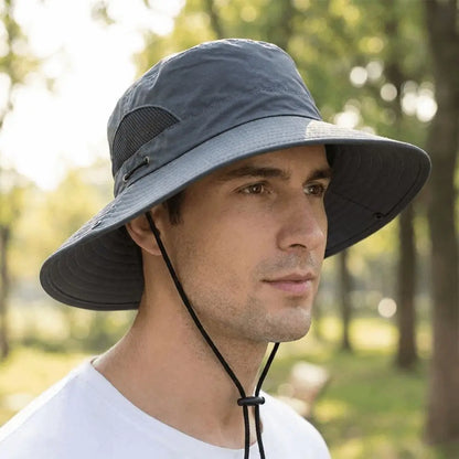 Foldable Large Brim Breathable Polyester Fishing Bucket Hat