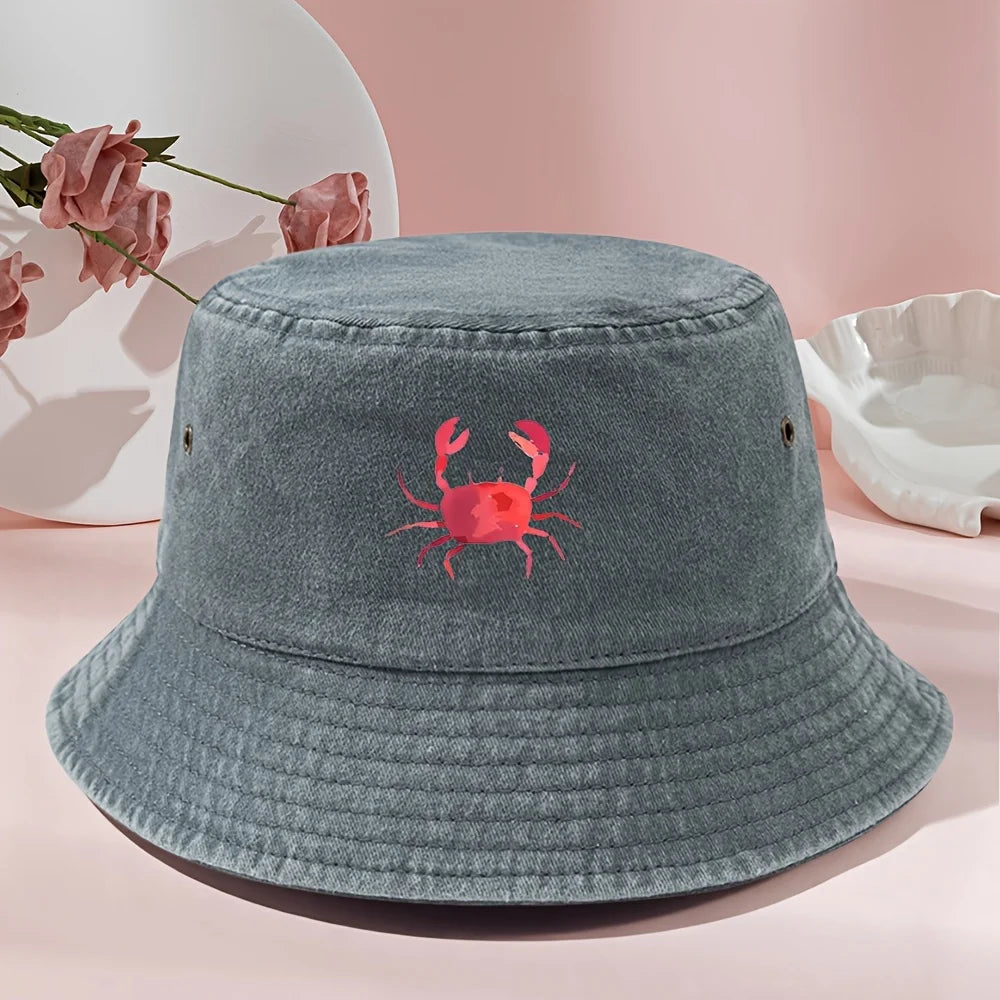 Vintage Washed Print Bucket Hat