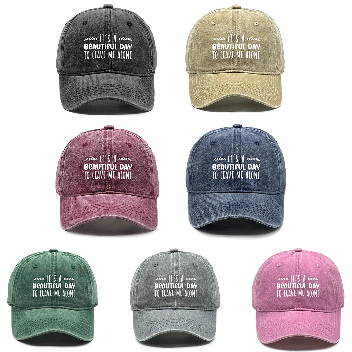 Vintage Washed Cotton Phrase Baseball Cap
