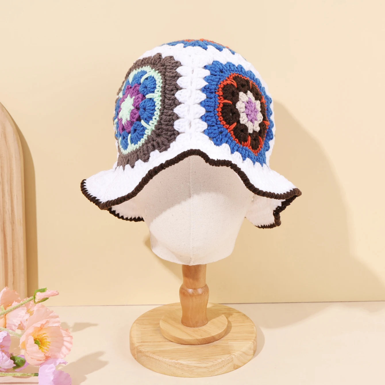 Colorful Floral Scallop Bucket Hat