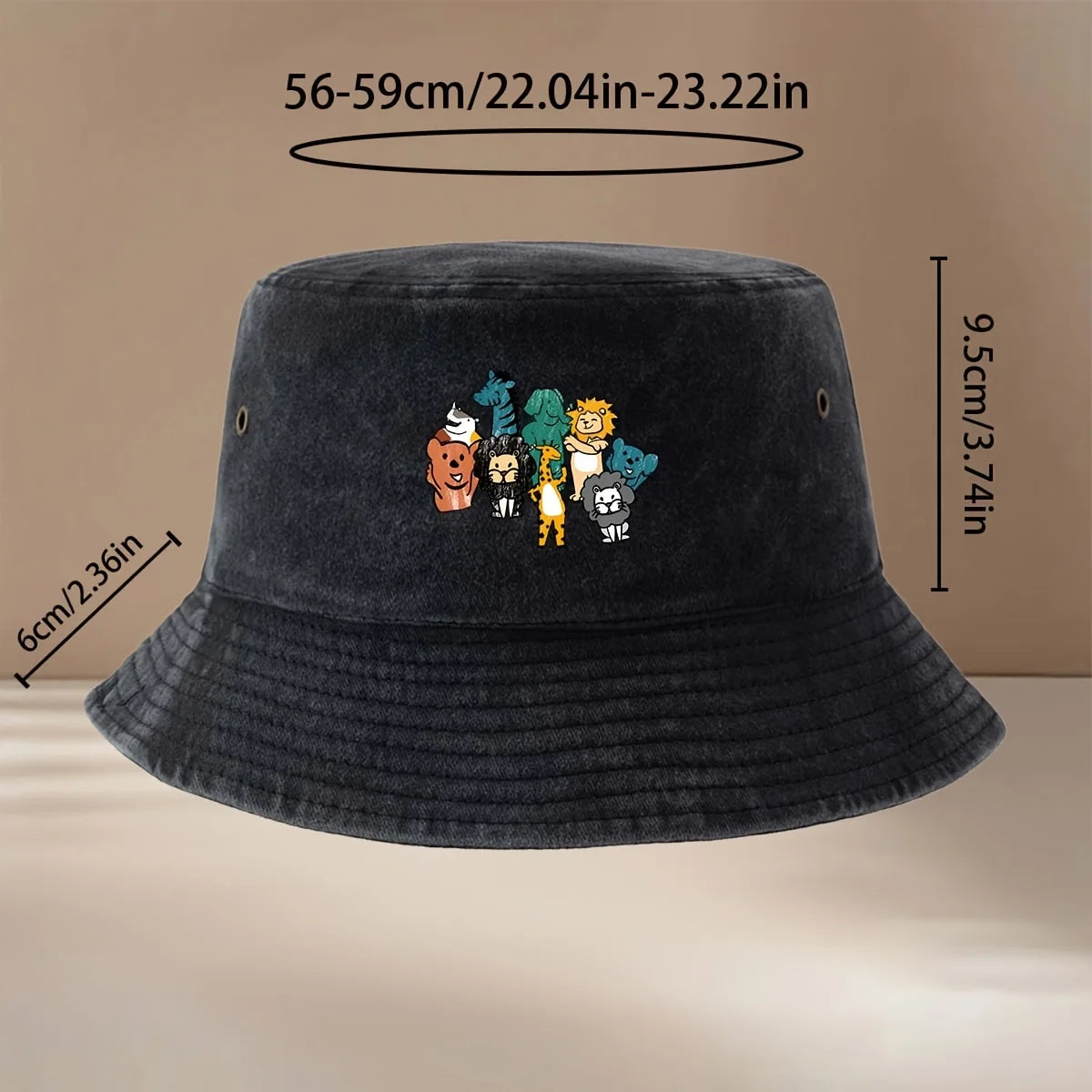 Hand Drawn African Animal Print Bucket Hat