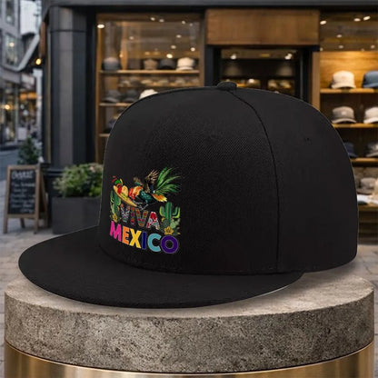 Viva Mexico Rooster Print Adjustable Snapback Cap