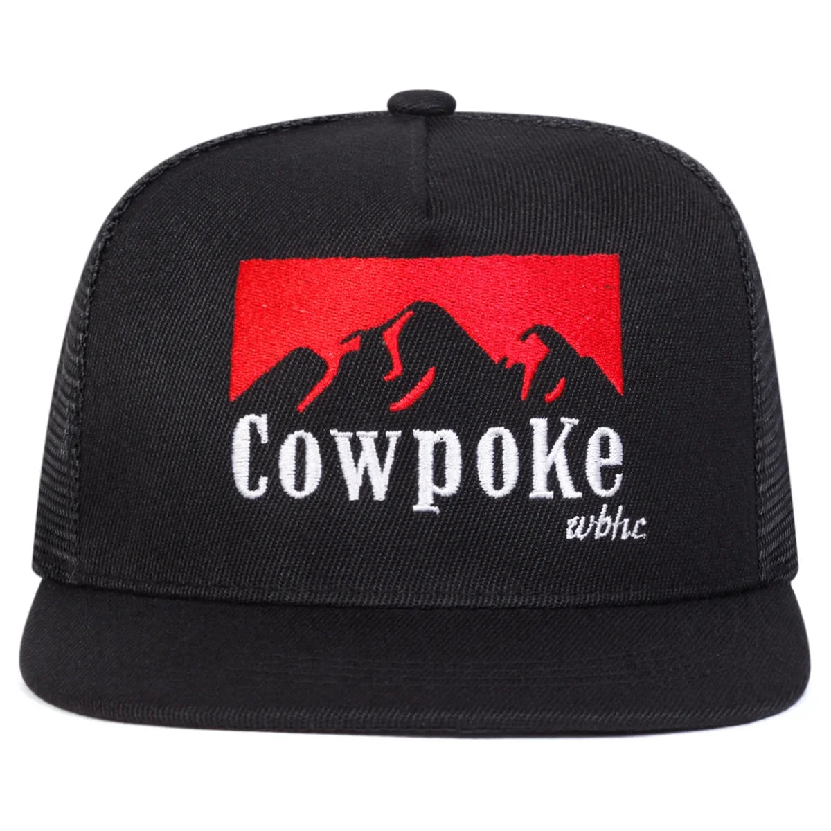 Cowpoke Letter Embroidered Mesh Snapback Cap