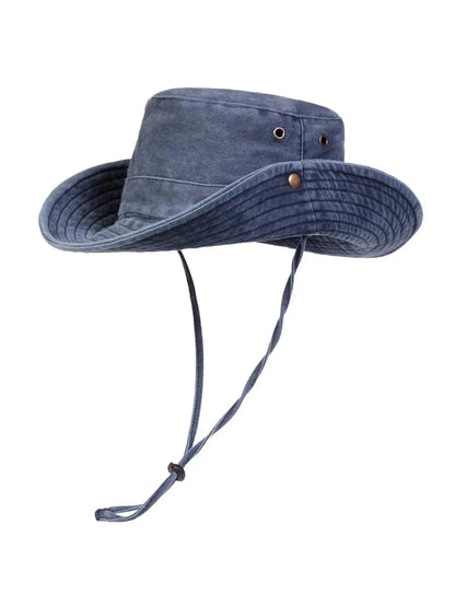 Men Big Eaved Washed Bucket Hats