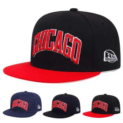 Chicago Letter Embroidered Hip-Hop Snapback Cap