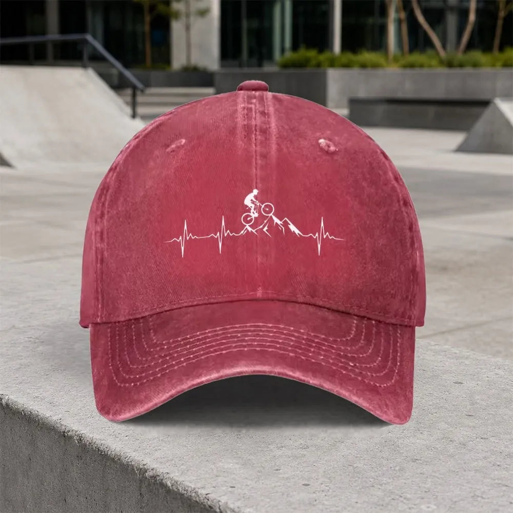 Vintage Mountain Bike Heartbeat Baseball Cap