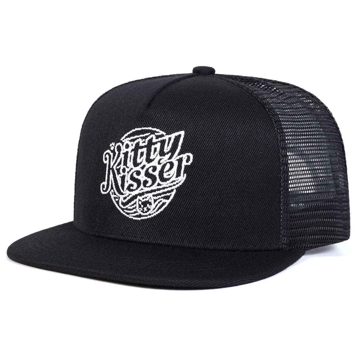 Kitty Kisser Embroidery Casual Snapback Cap