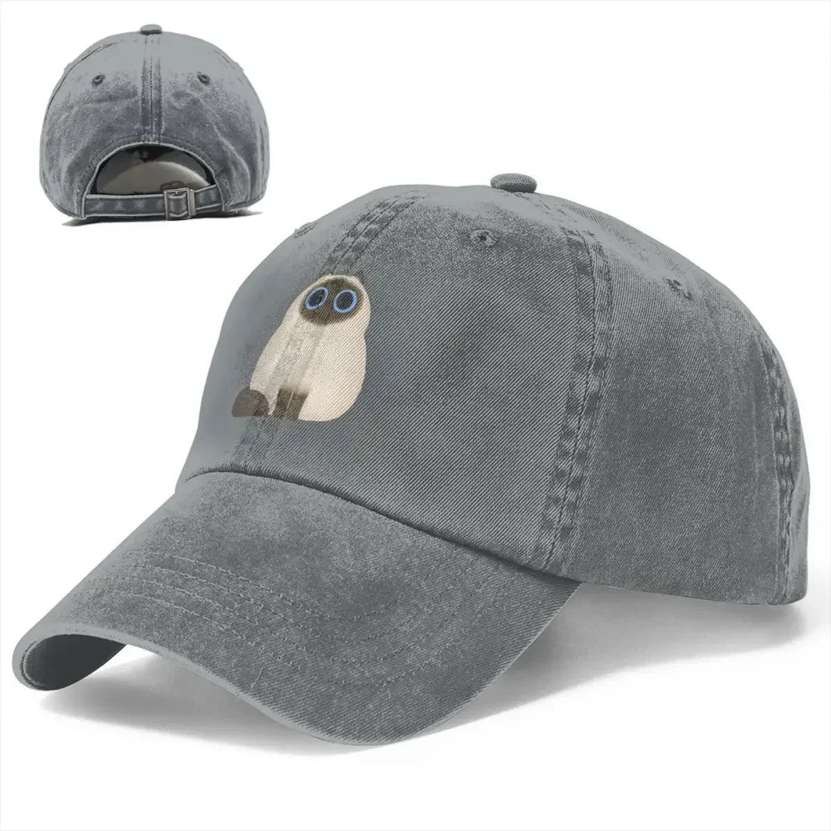 Himalayan Cat Washed Denim Baseball Cap