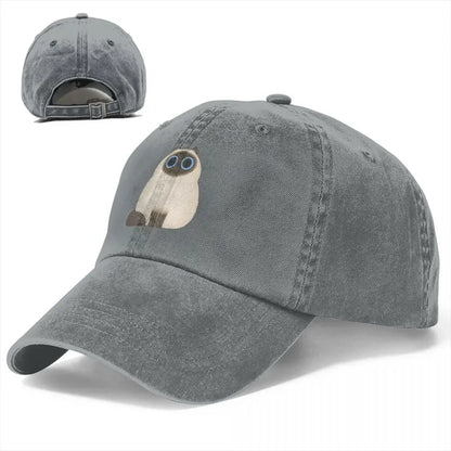 Himalayan Cat Washed Denim Baseball Cap