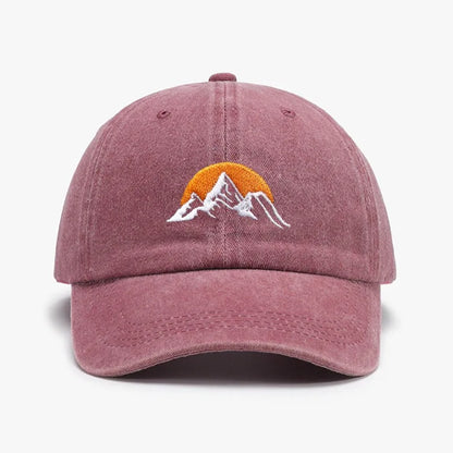 1pc Unisex Embroidered Sunset Baseball Hat Solid Color Adjustable Outdoor Casual Sport Soft Trucker Hat Suitable For Daily Wear