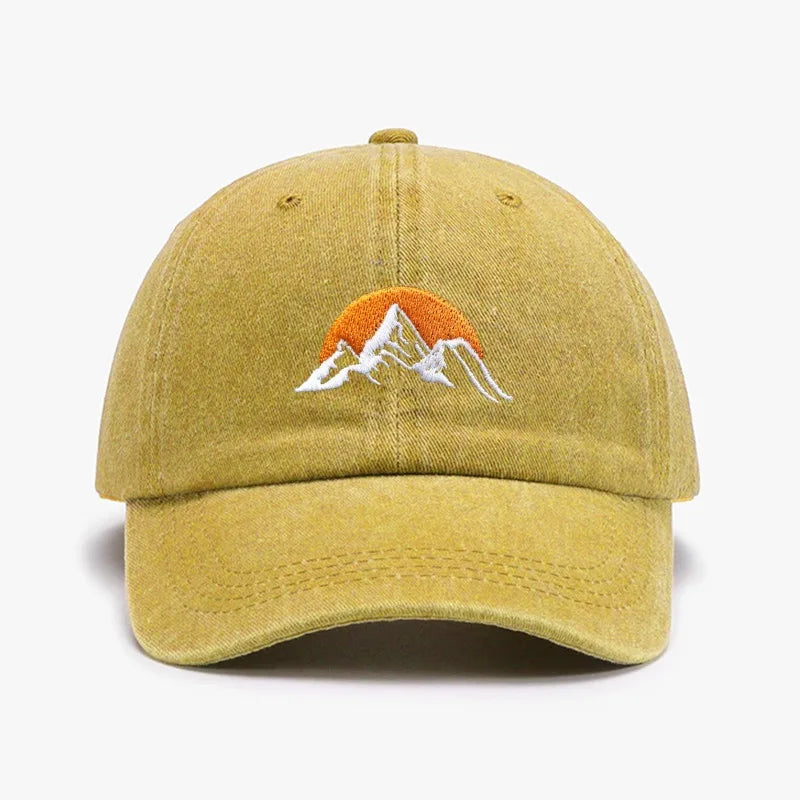 1pc Unisex Embroidered Sunset Baseball Hat Solid Color Adjustable Outdoor Casual Sport Soft Trucker Hat Suitable For Daily Wear