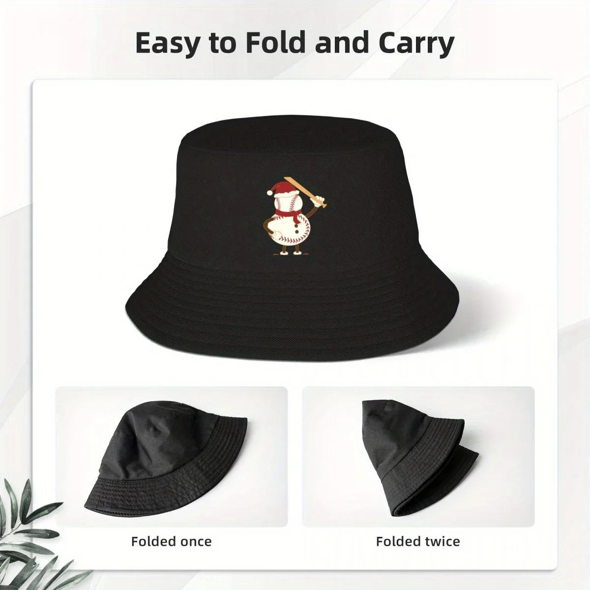 Funny Santa Claus Baseball Christmas Bucket Hat Design