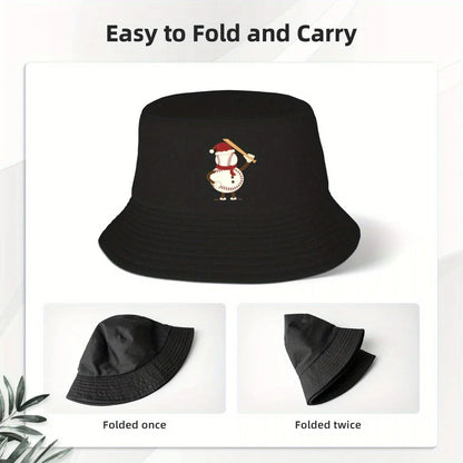 Funny Santa Claus Baseball Christmas Bucket Hat Design