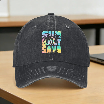 Sun Salt Sand Tropical Beach Vacation Baseball Cap
