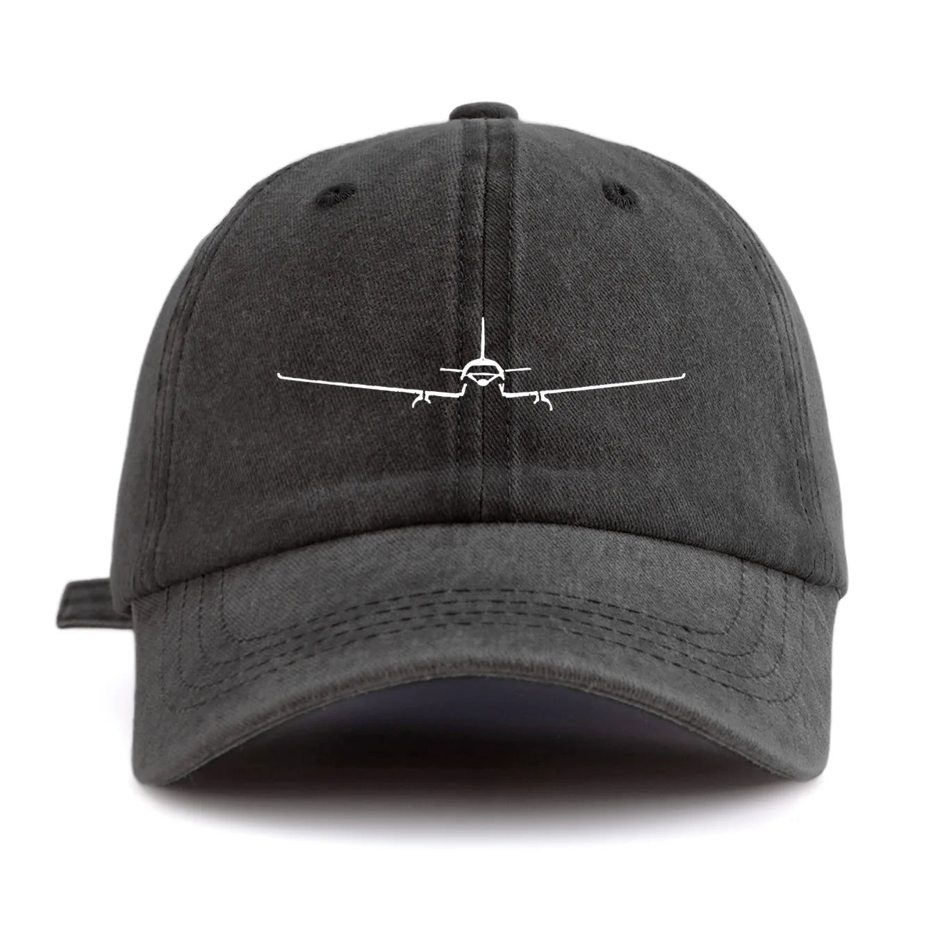 Airplane Print Washed Baseball Cap