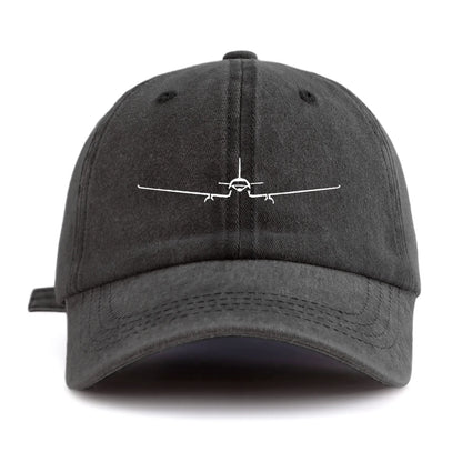 Airplane Print Washed Baseball Cap