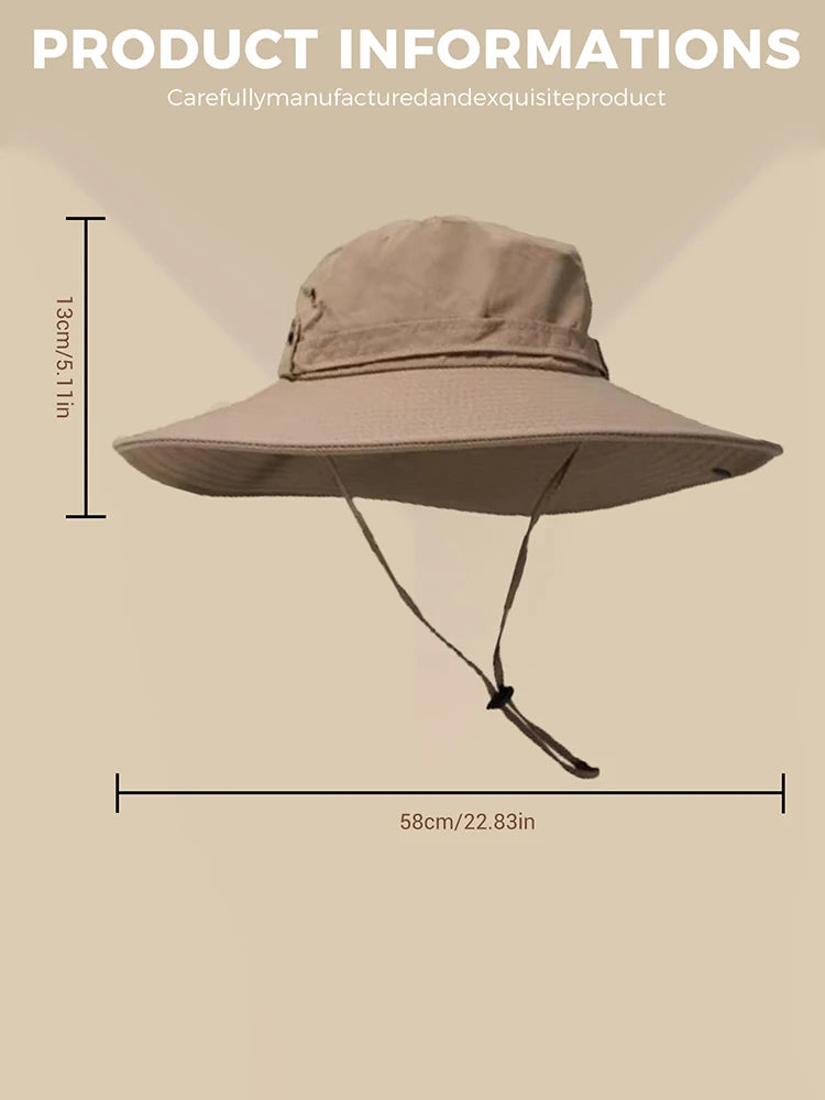 UPF Wide Brim Detachable Face Mask Bucket Hat