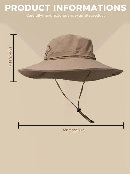 UPF Wide Brim Detachable Face Mask Bucket Hat