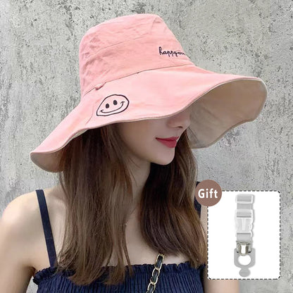Cotton Wide Brim Korean Style Summer Bucket Hat