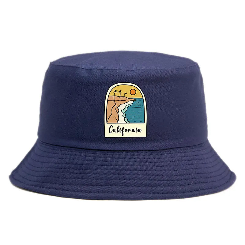 California Sun Beach Pattern Reversible Bucket Hat